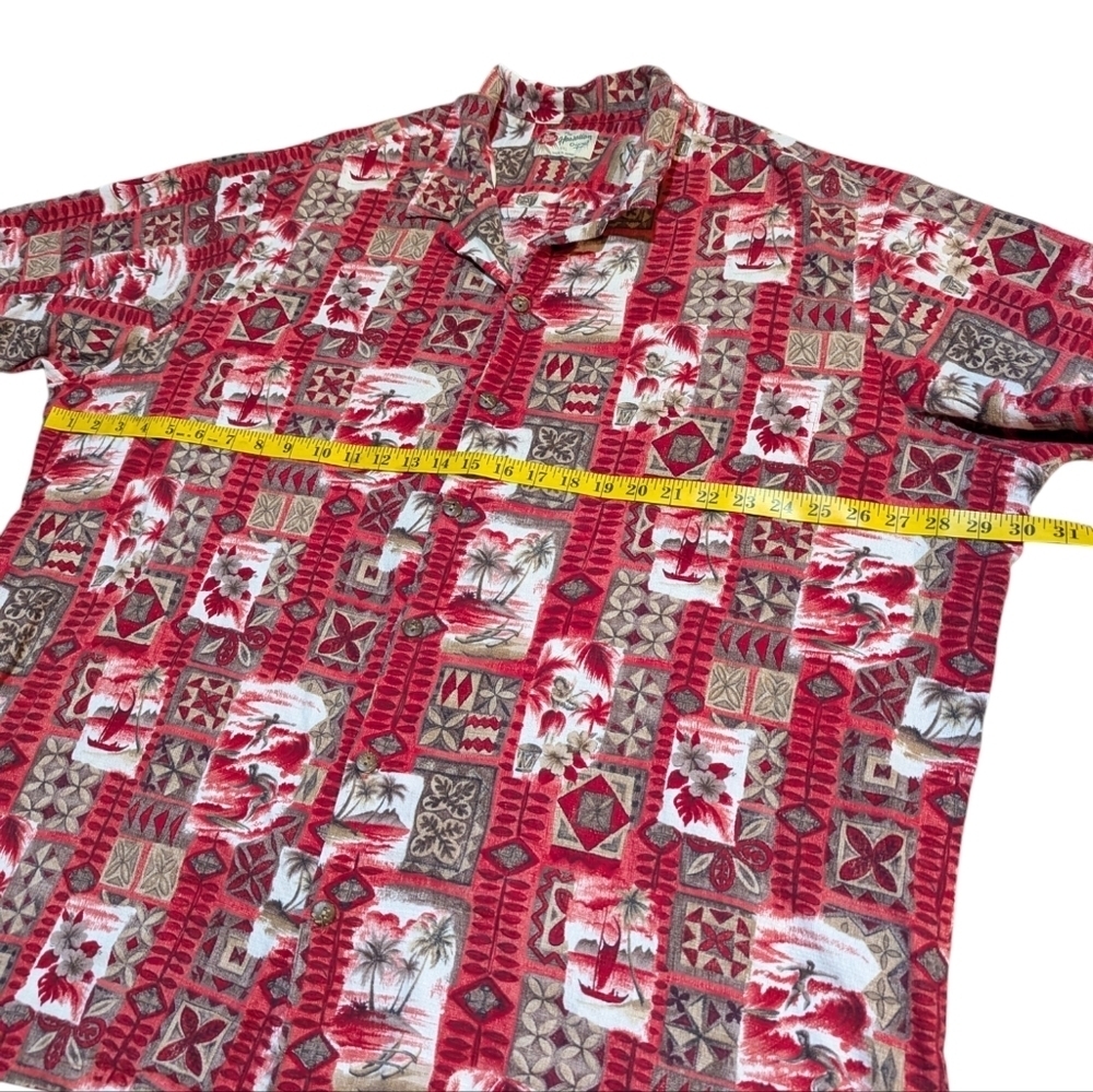Vintage Hilo Hattie Hawaiian Original Shirt Red Brown White 5XL Retro Aloha - Picture 6 of 7